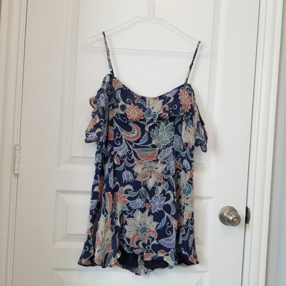 Anthropologie Maeve Mariposa Blouse Top Size 8 Multicolor Open Shoulder … - Picture 8 of 11